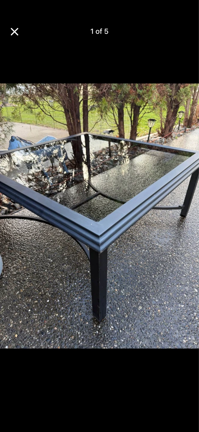 Glass Top Outdoor Coffee Table