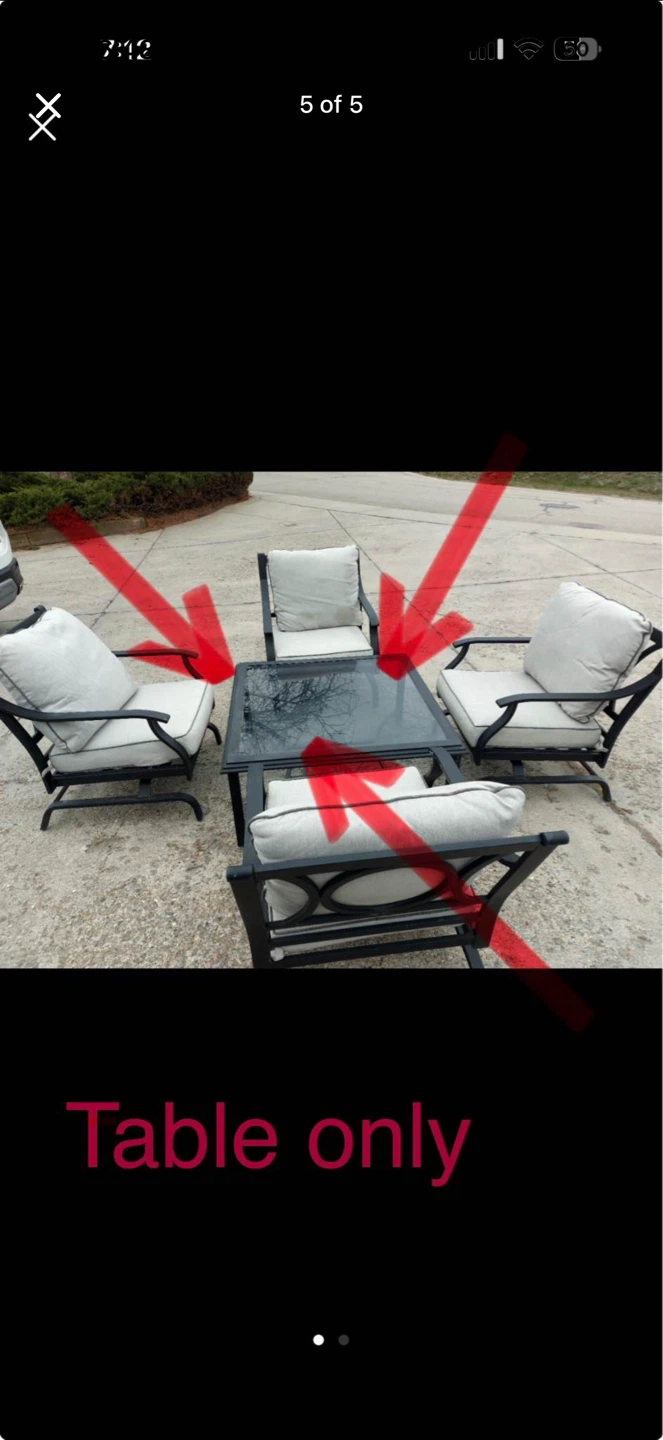 Glass Top Outdoor Coffee Table - photo 2