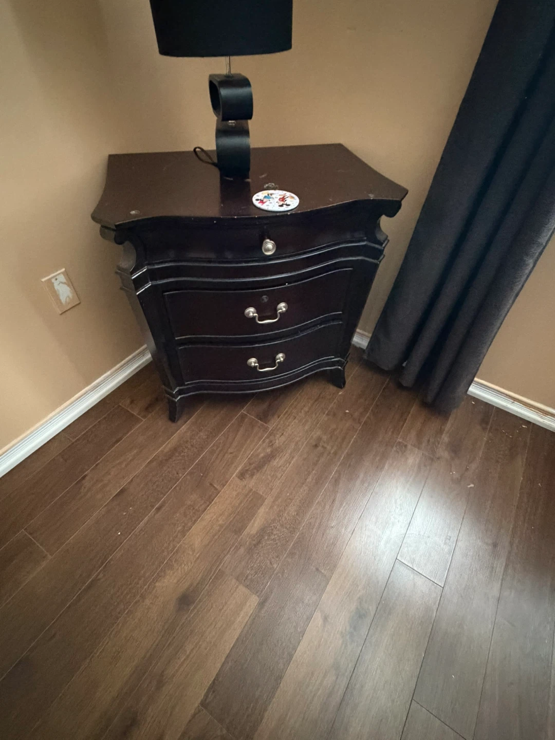 Dark Wood Bedroom Set with Dresser, Bed Frame, and Nightstand - photo 3