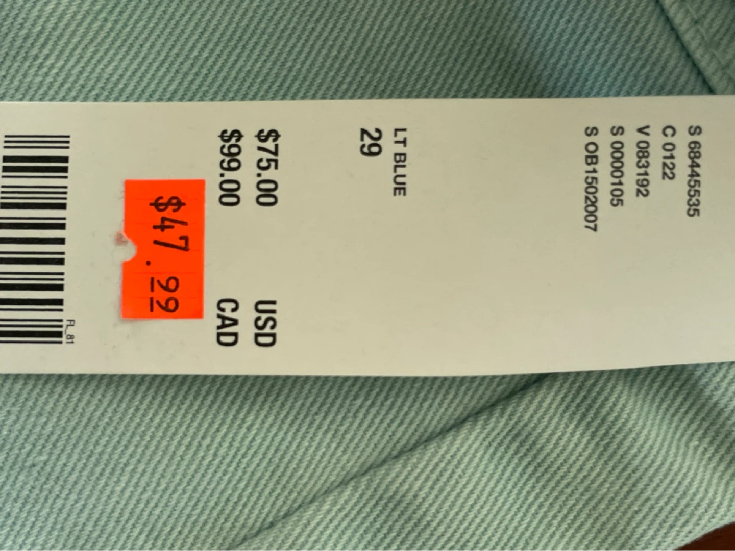 Urban Outfitters High-Rise Baggy Jeans - Lt Blue, Size 29 - photo 3