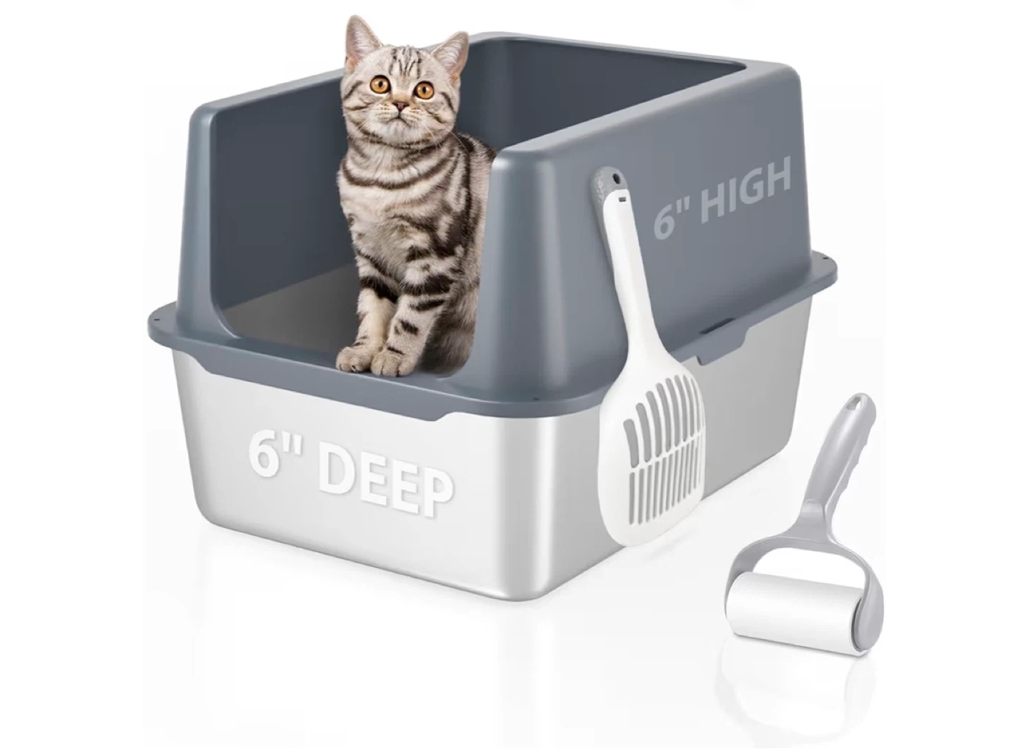 Petkit Cat Litter Box - Large Grey and White with Scoop