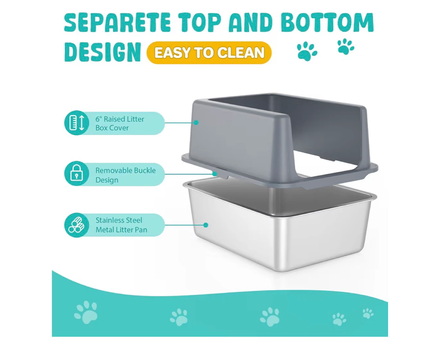 Petkit Cat Litter Box - Large Grey and White with Scoop - photo 5