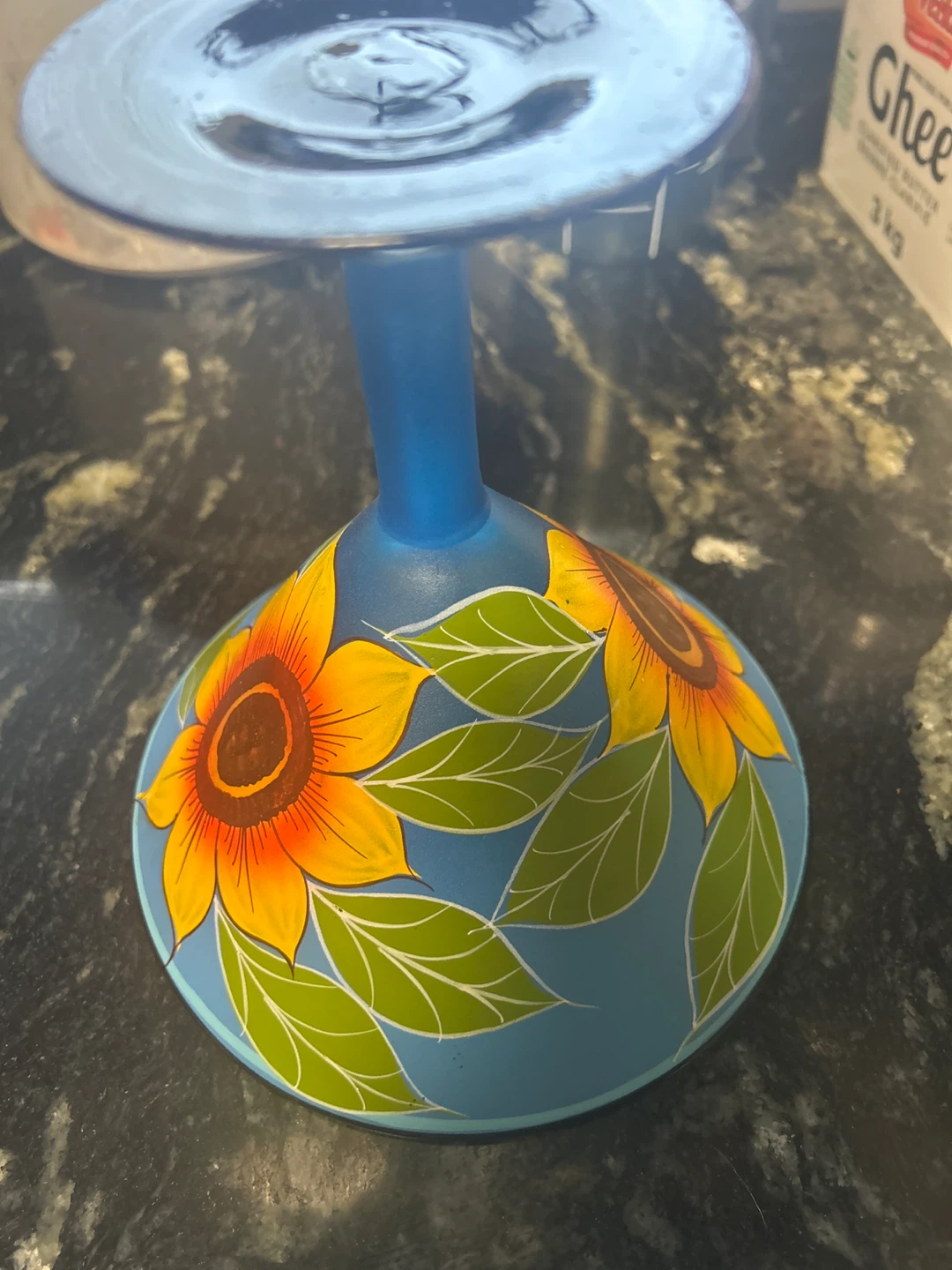 Hand-Painted Sunflower Martini Glass - photo 2