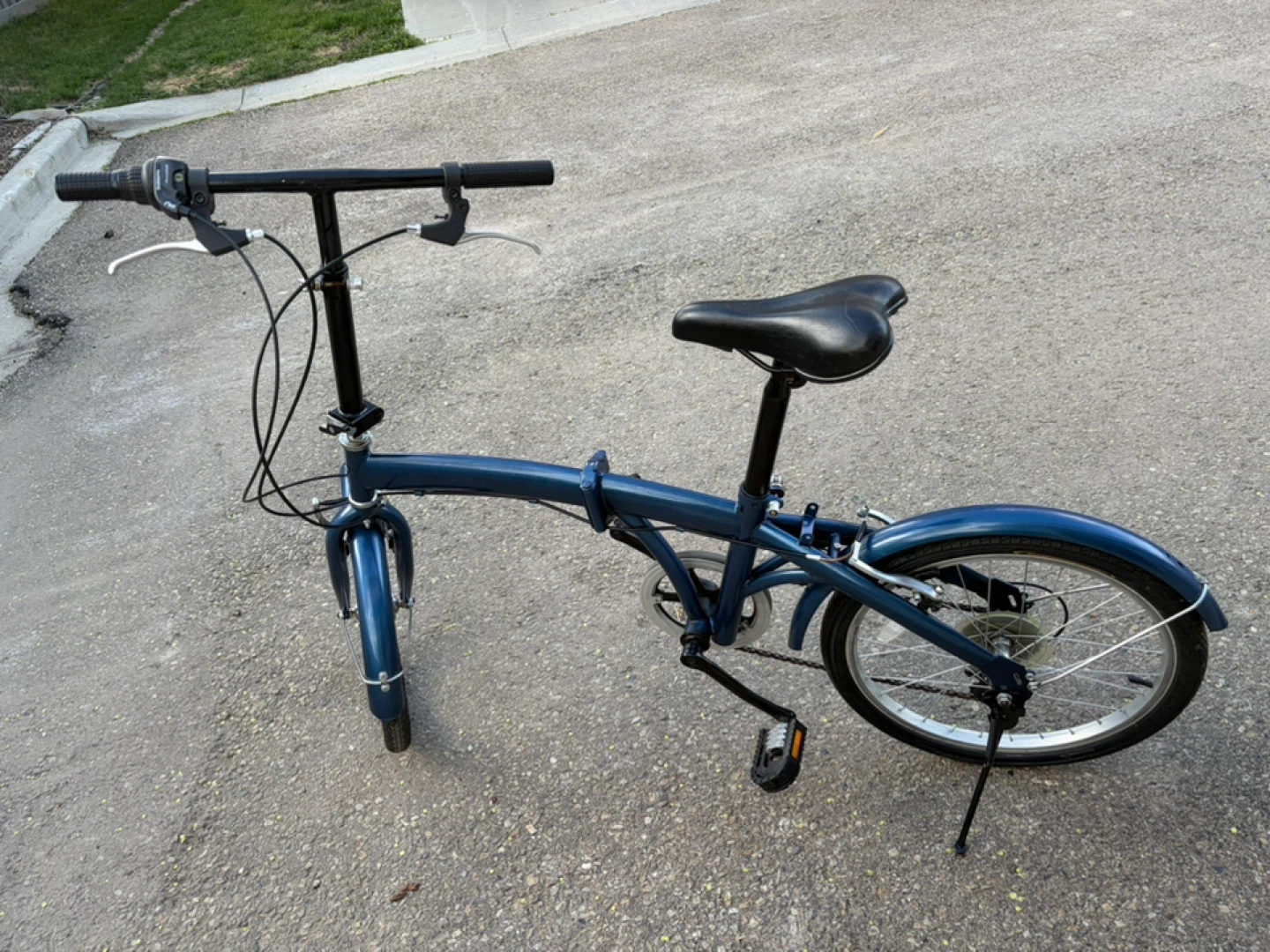 Blue Folding Bicycle