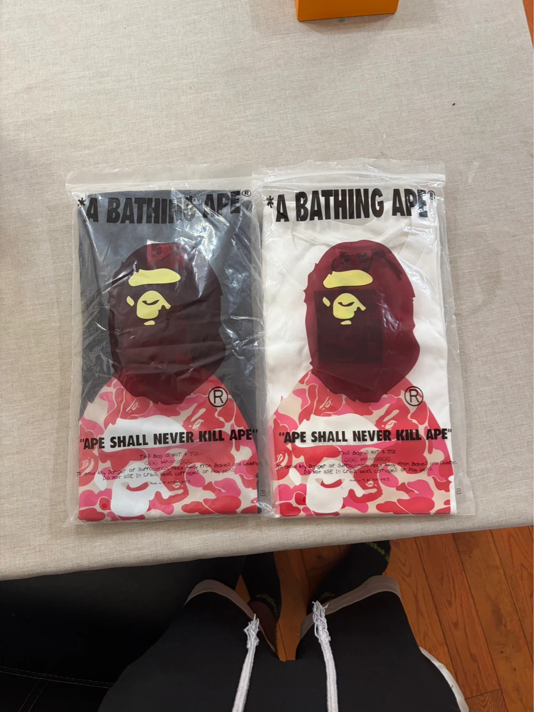 A Bathing Ape T-Shirt set (White & Black)