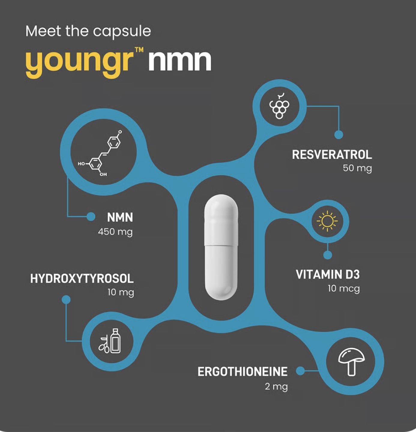Wonderfeel Youngr NMN Dietary Supplement Capsules - photo 3