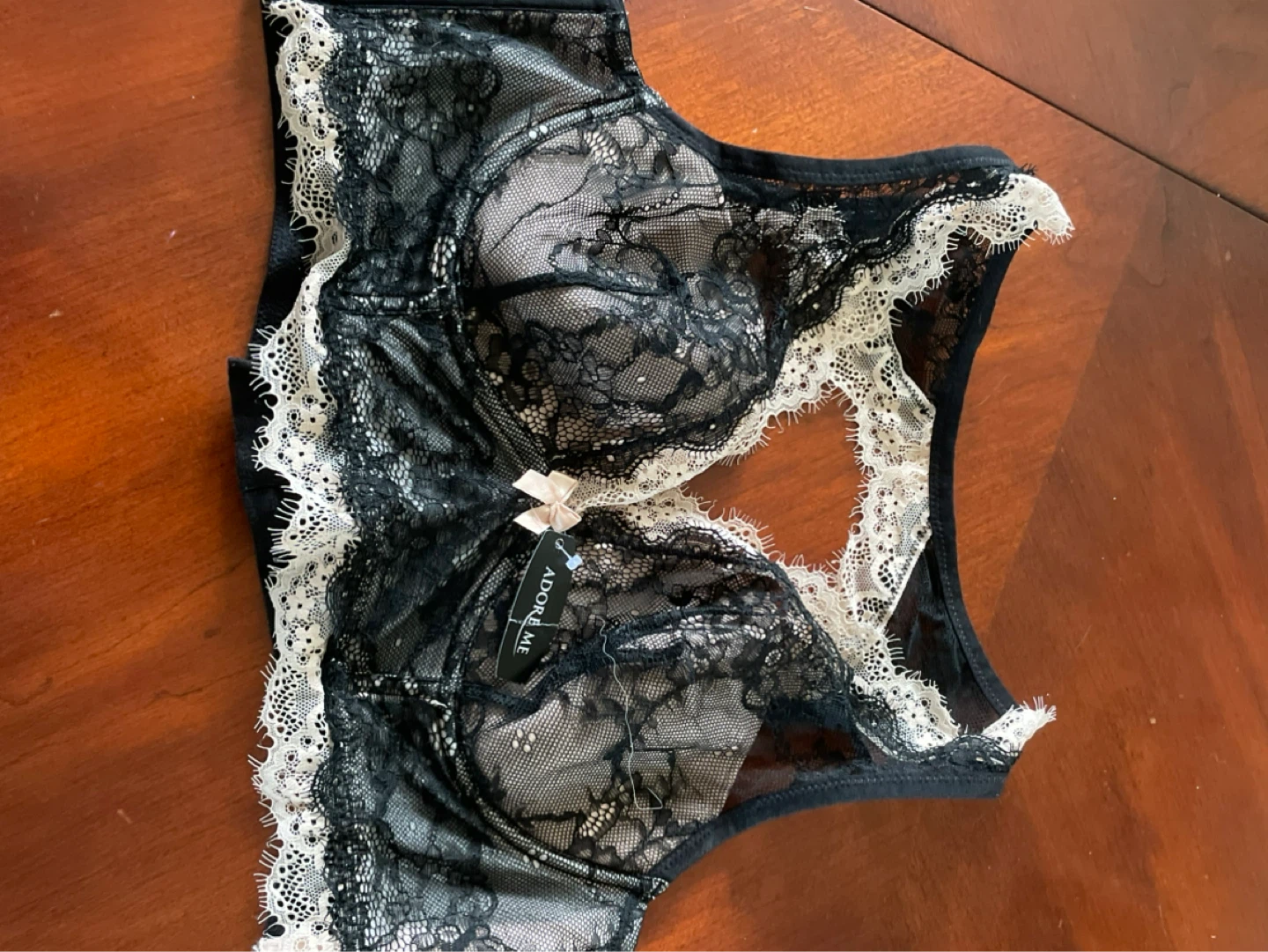Black and pink Lace Bra 38B