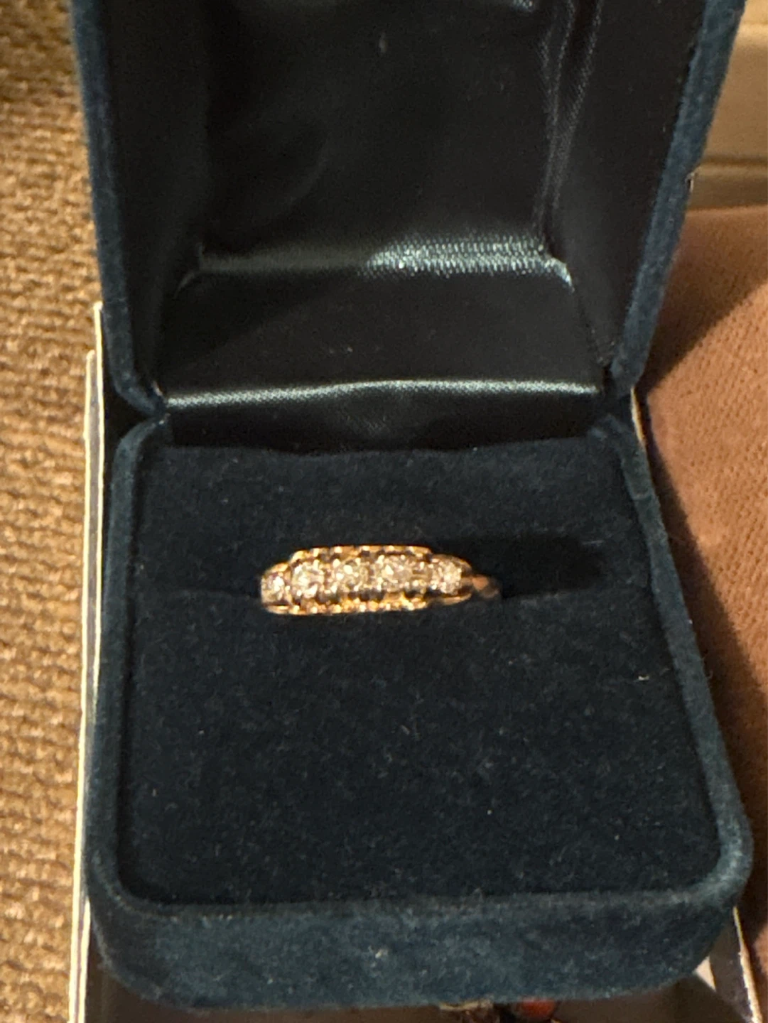 14&10k gold , Gold Ring w/mine cut diamonds
