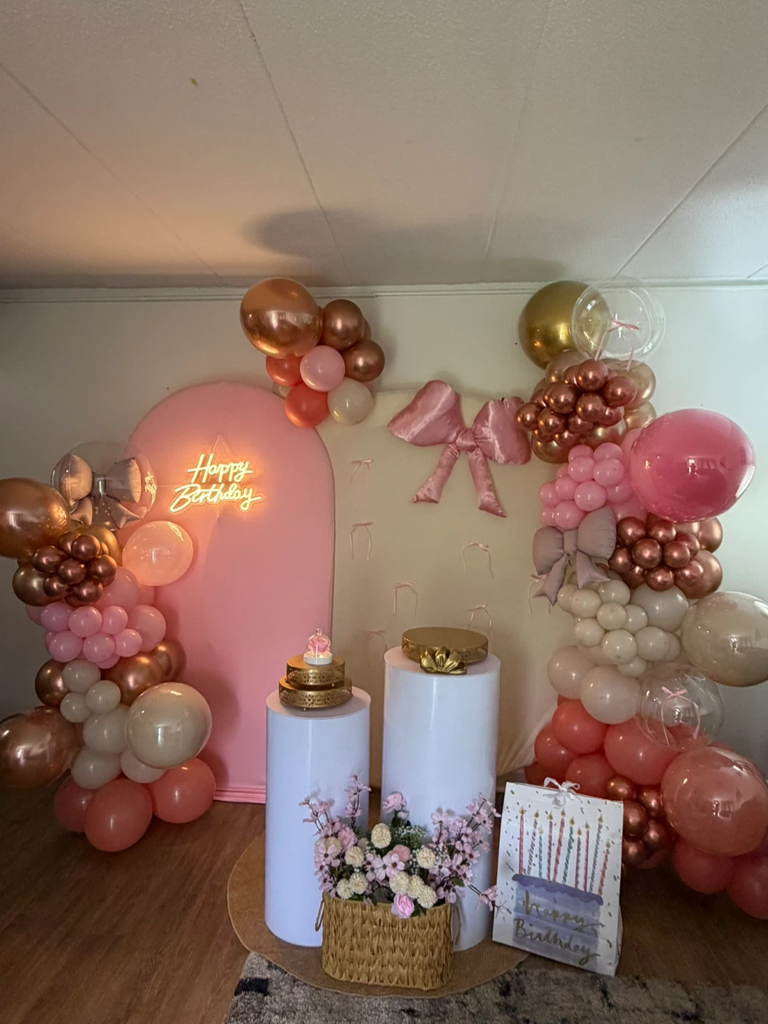 Pink Balloon Flower Arrangement