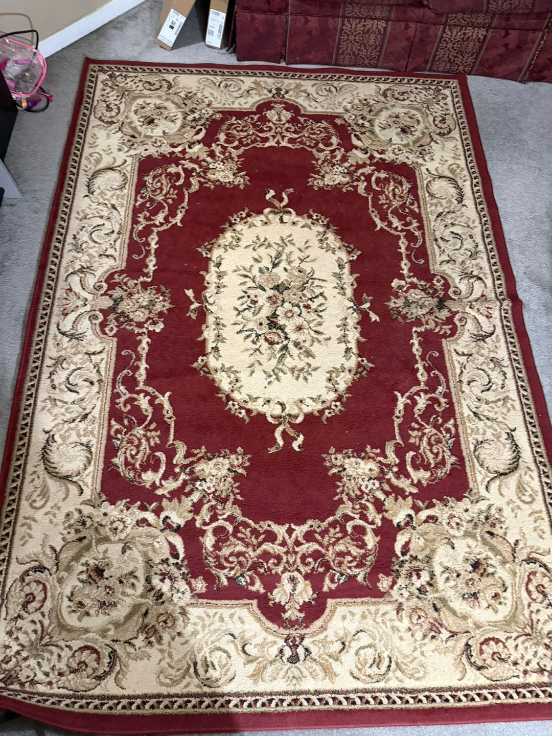 Red and Cream Oriental Area Rug - photo 2