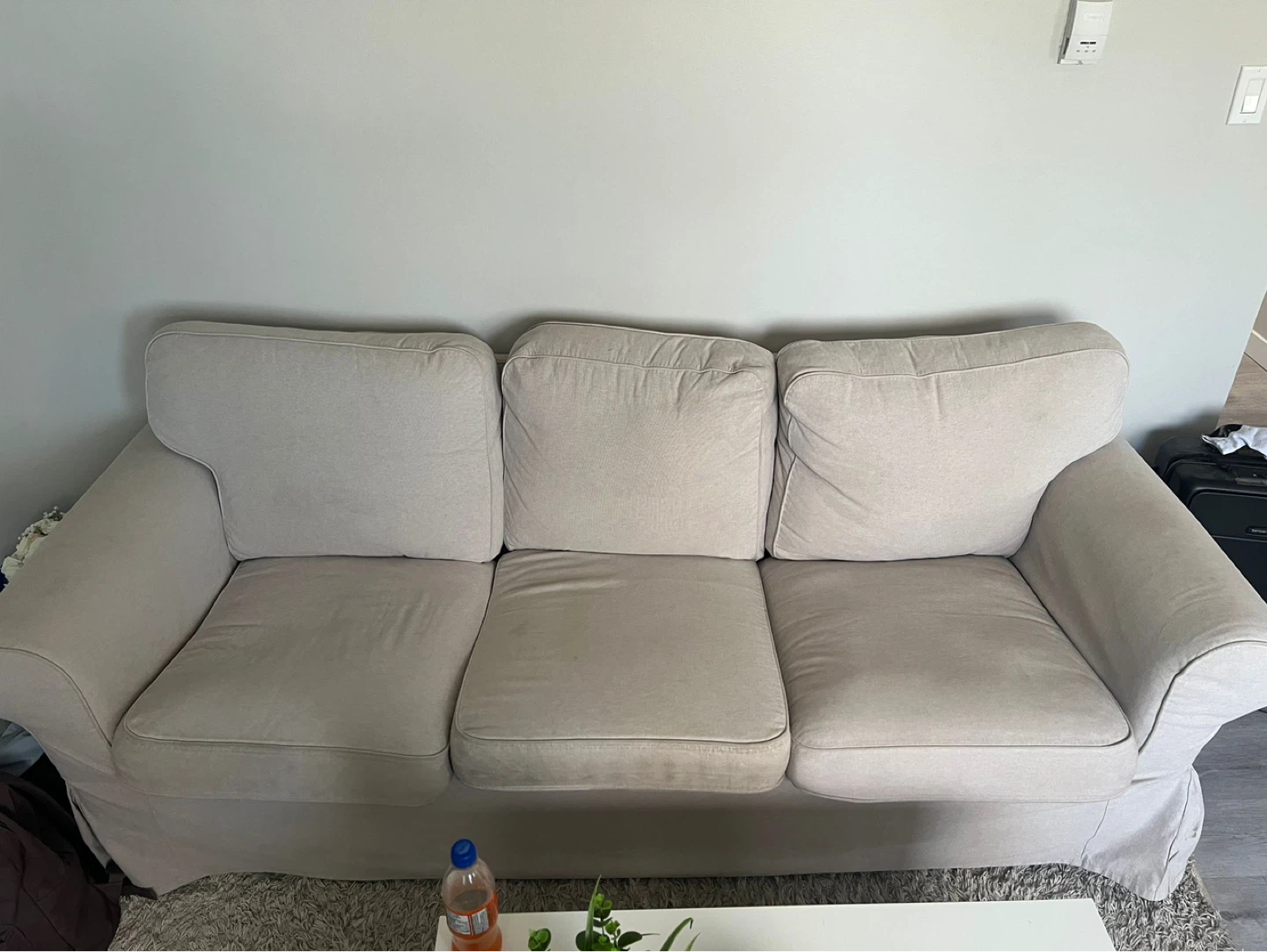 Comfortable Light Beige 3-Seater Sofa