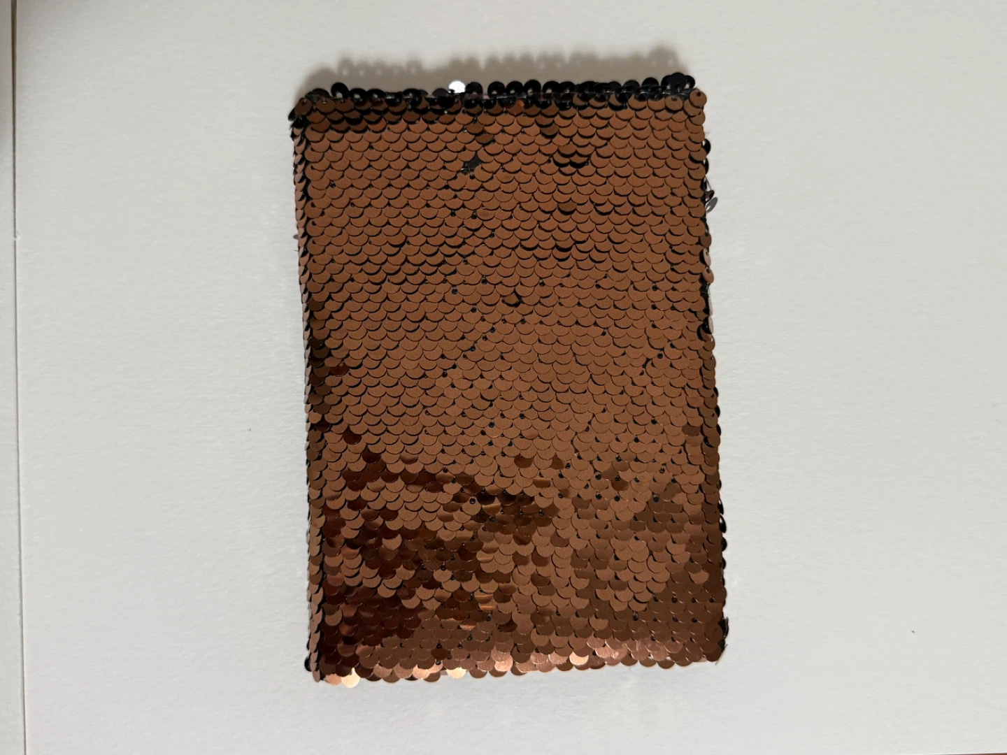 Sequinned notebook