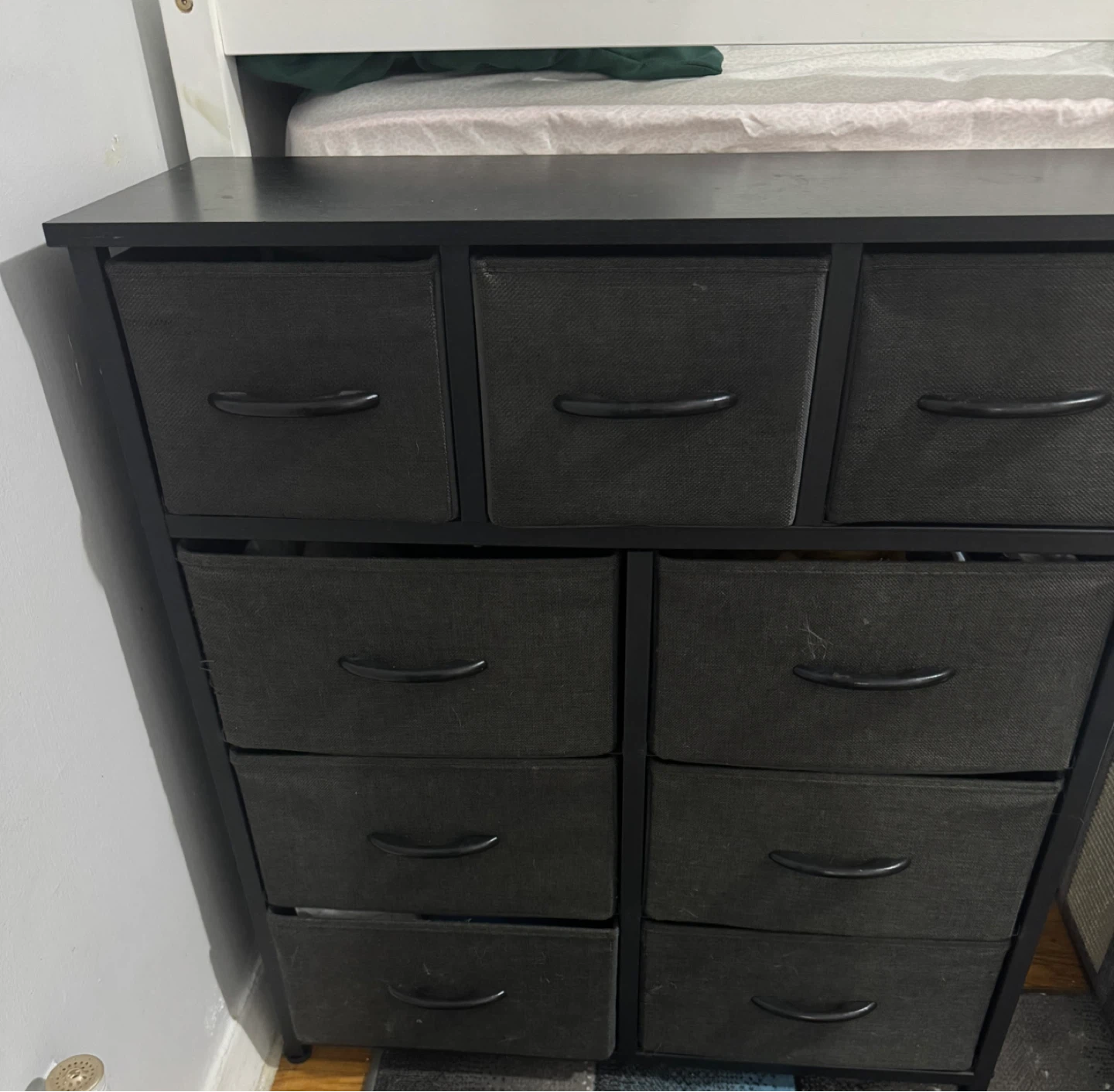Black 9-Drawer Fabric Dresser