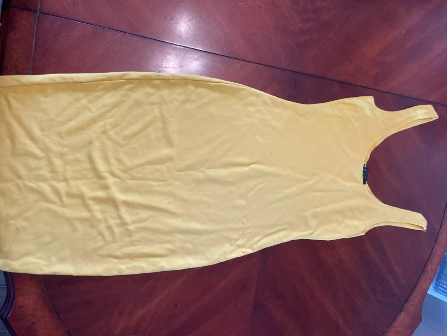 Yellow sleeveless midi dress