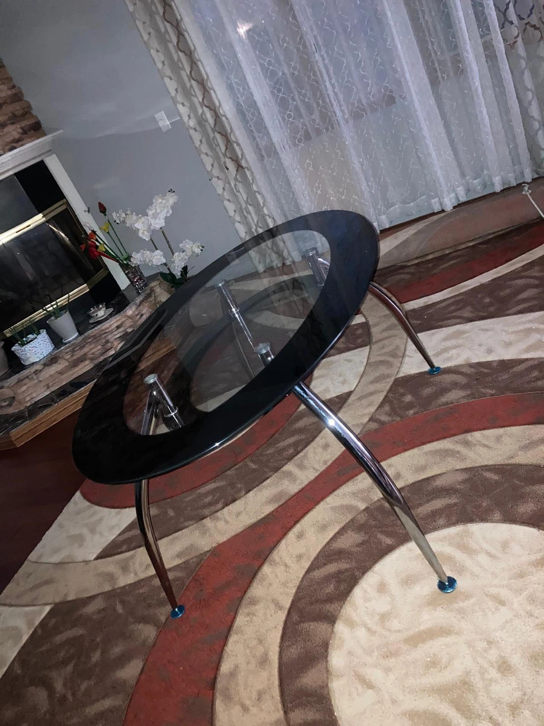 Glass Dining Table with 4 Black Chairs - photo 4