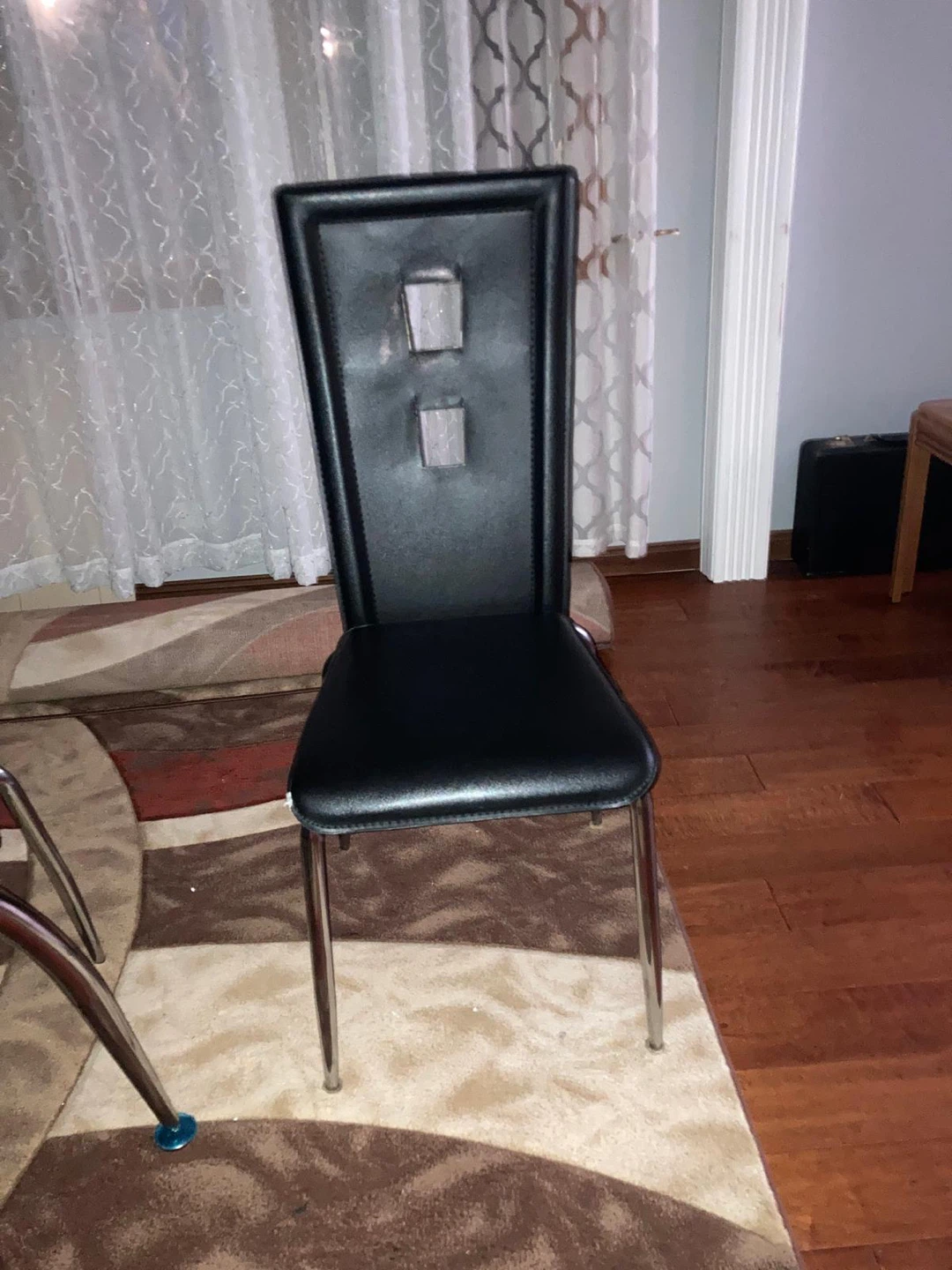 Glass Dining Table with 4 Black Chairs - photo 5