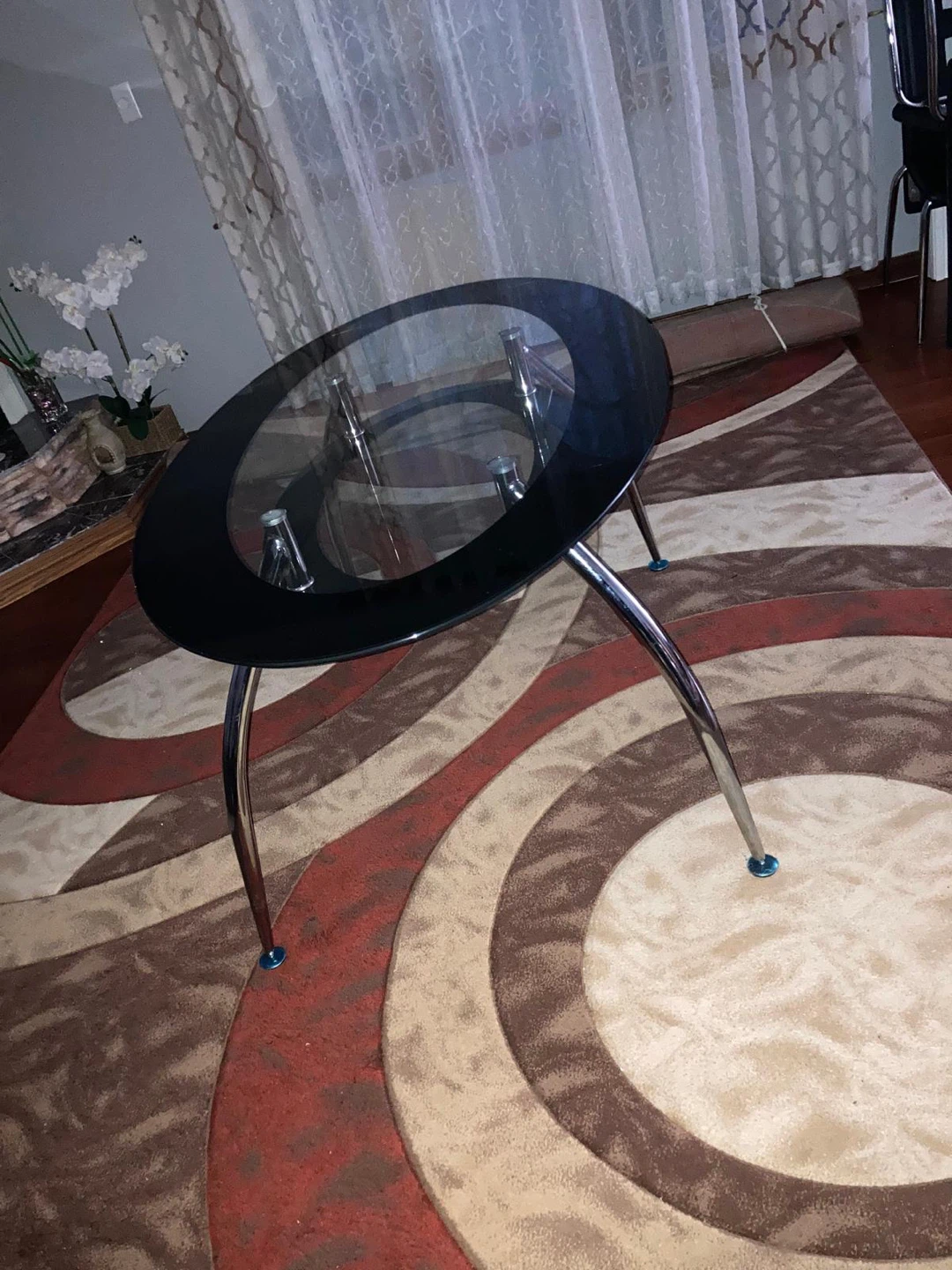 Glass Dining Table with 4 Black Chairs - photo 3
