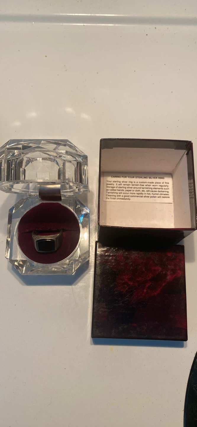 Sterling Silver Ring with Onyx Stone