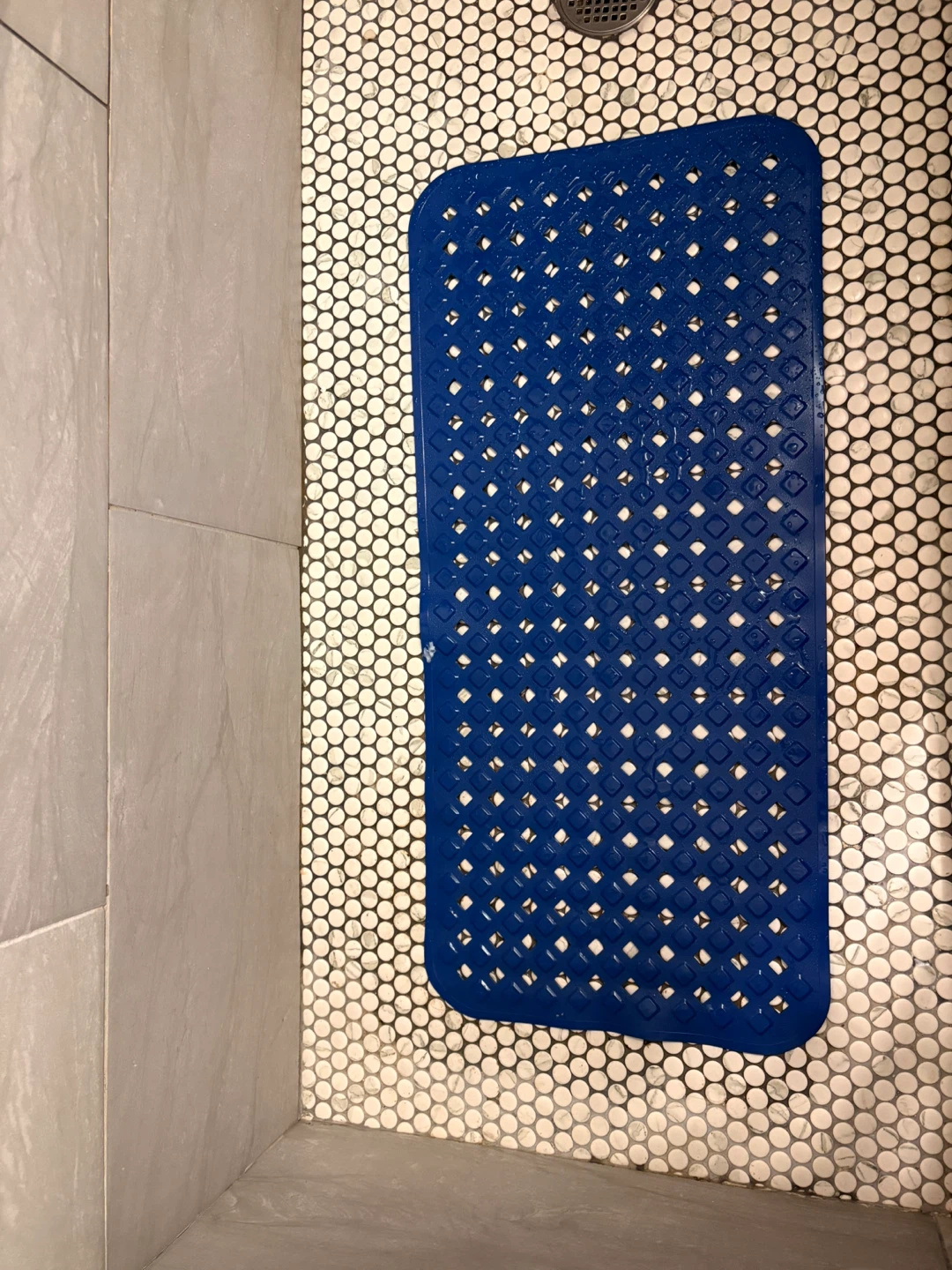Blue Rubber Bath Mat