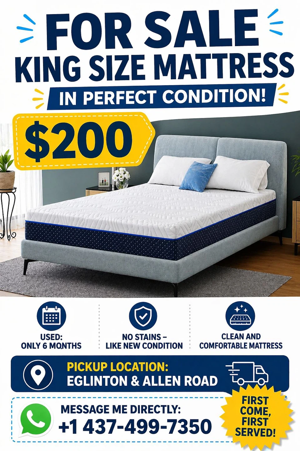 King Size Mattress - Used 6 Months