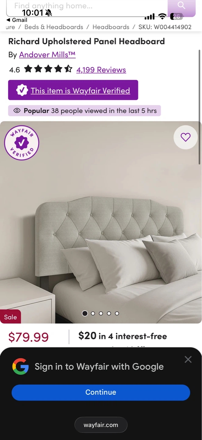 Full size headboard + platform bed frame - photo 2