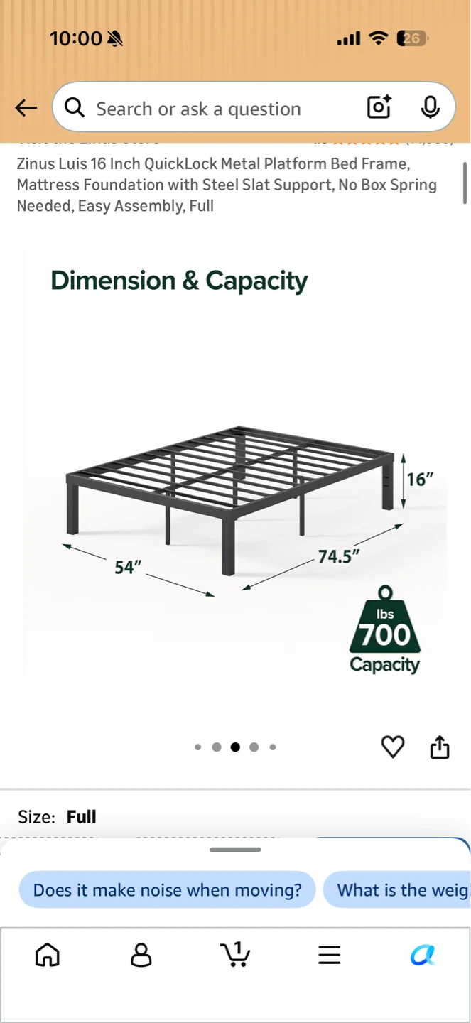 Full size headboard + platform bed frame - photo 4