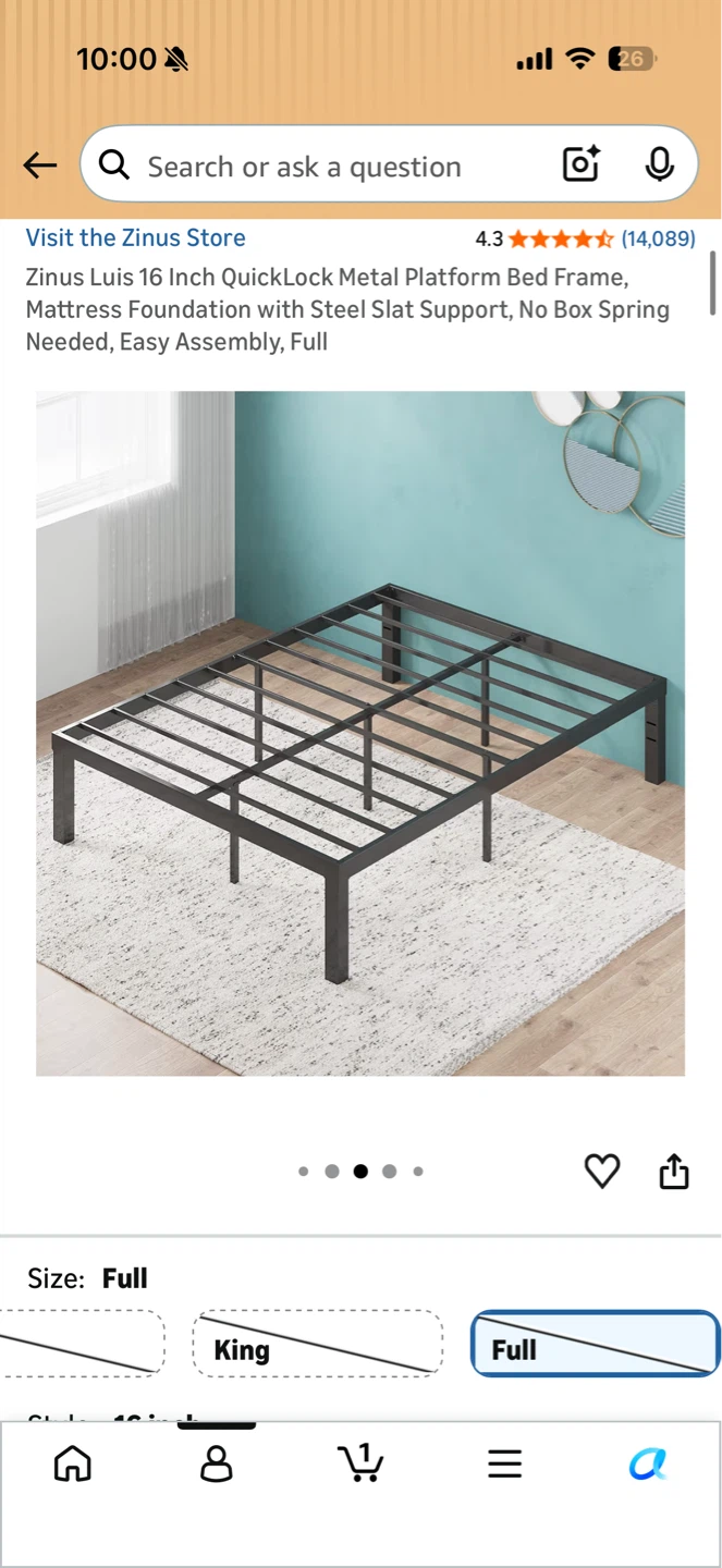 Full size headboard + platform bed frame - photo 3
