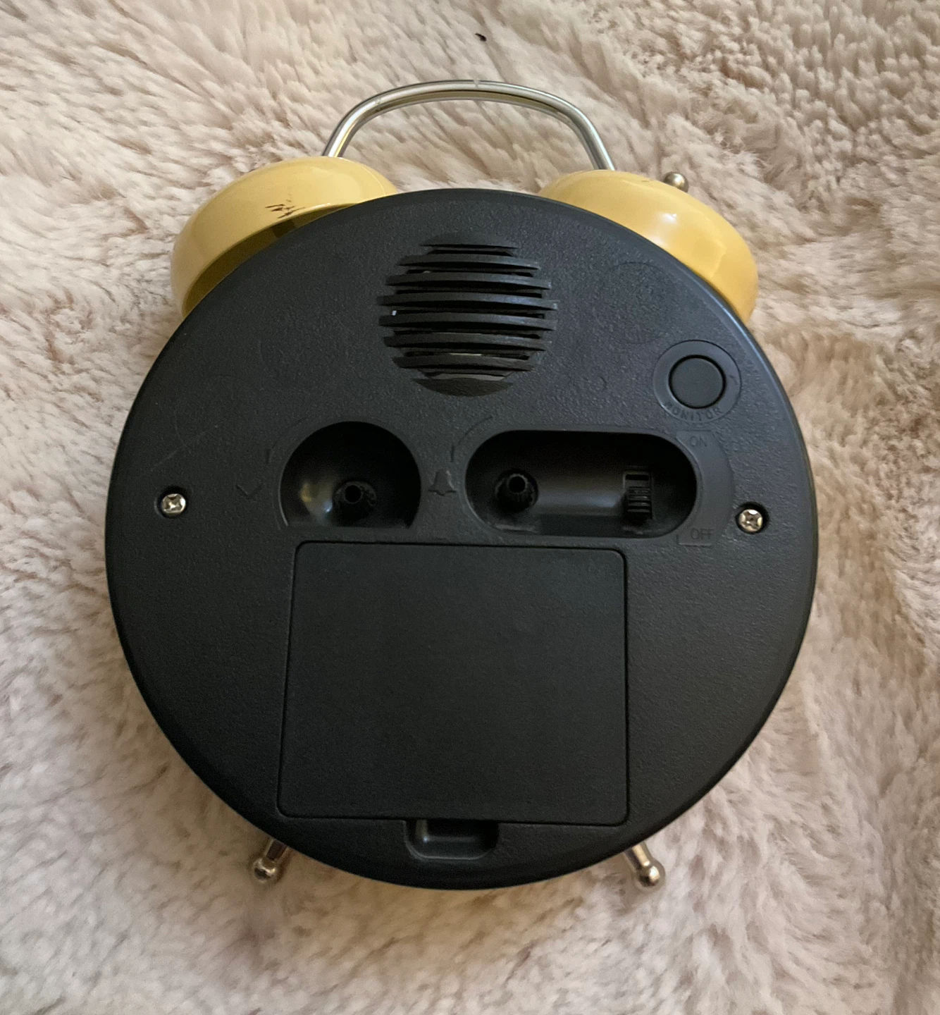 Yellow Twin Bell Alarm Clock with Cute Kitten Face - photo 2