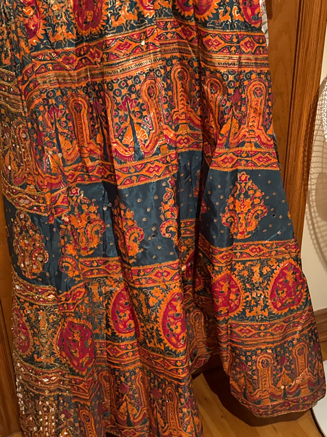 Embellished Teal block print beautiful dress ,Maxi Dress - photo 2