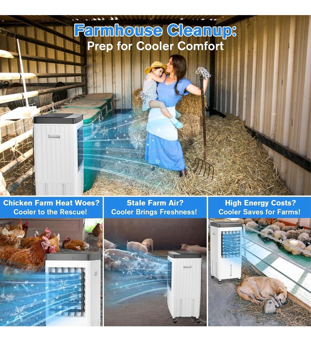 Portable Air Conditioner Cooler  3 Gal Water Tank 6 Ice PK S6C - photo 5