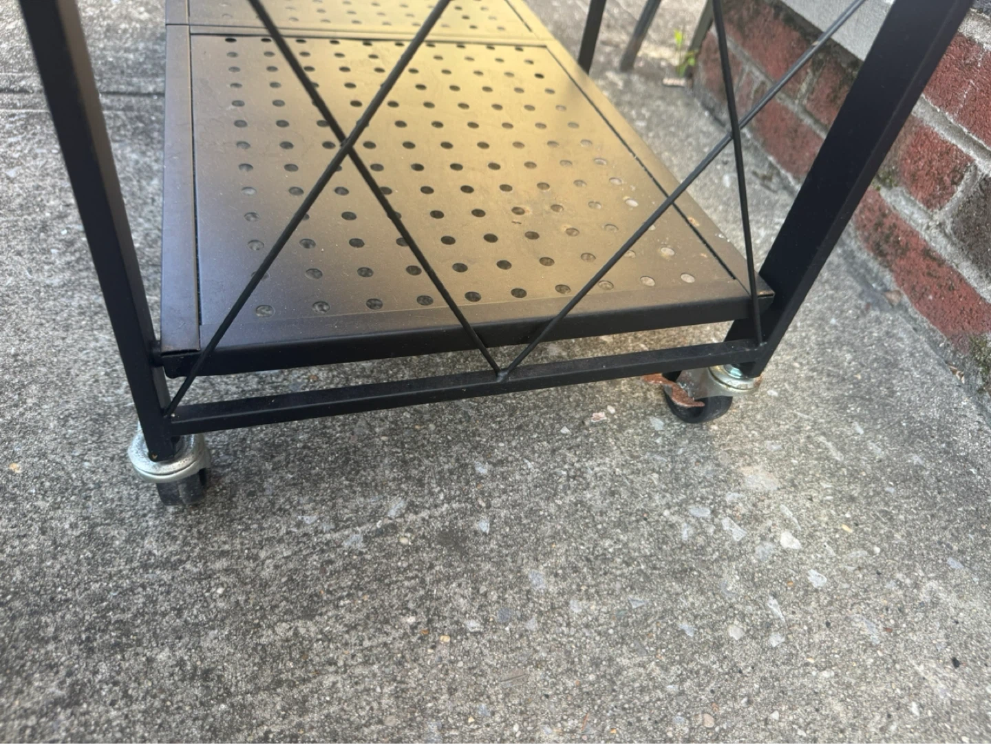 Folding Black 4-Tier Metal Rolling Shelf Unit (See Description) - photo 4