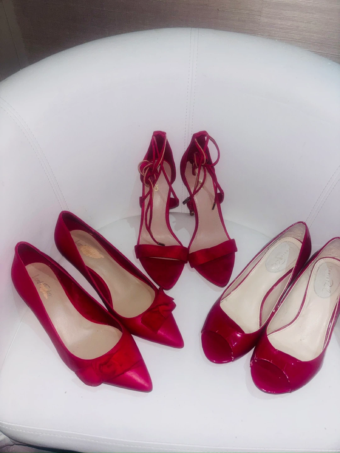 Lot of 3 Pairs of Women's Red Shoes