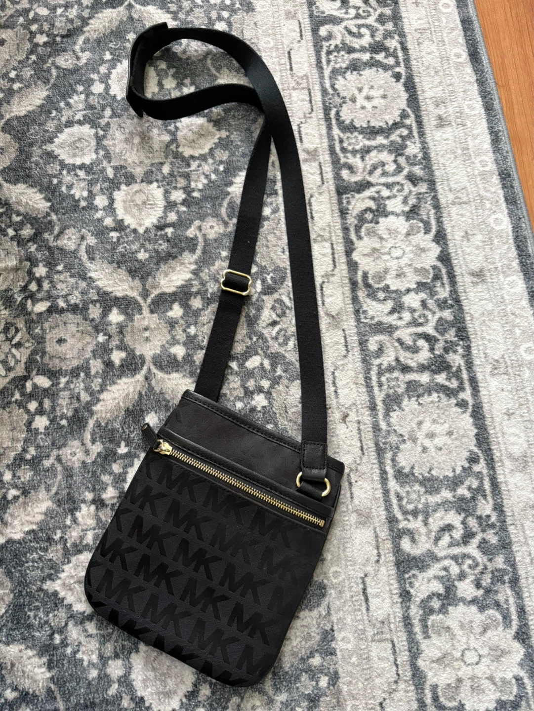Michael Kors Black MK Signature Crossbody Bag