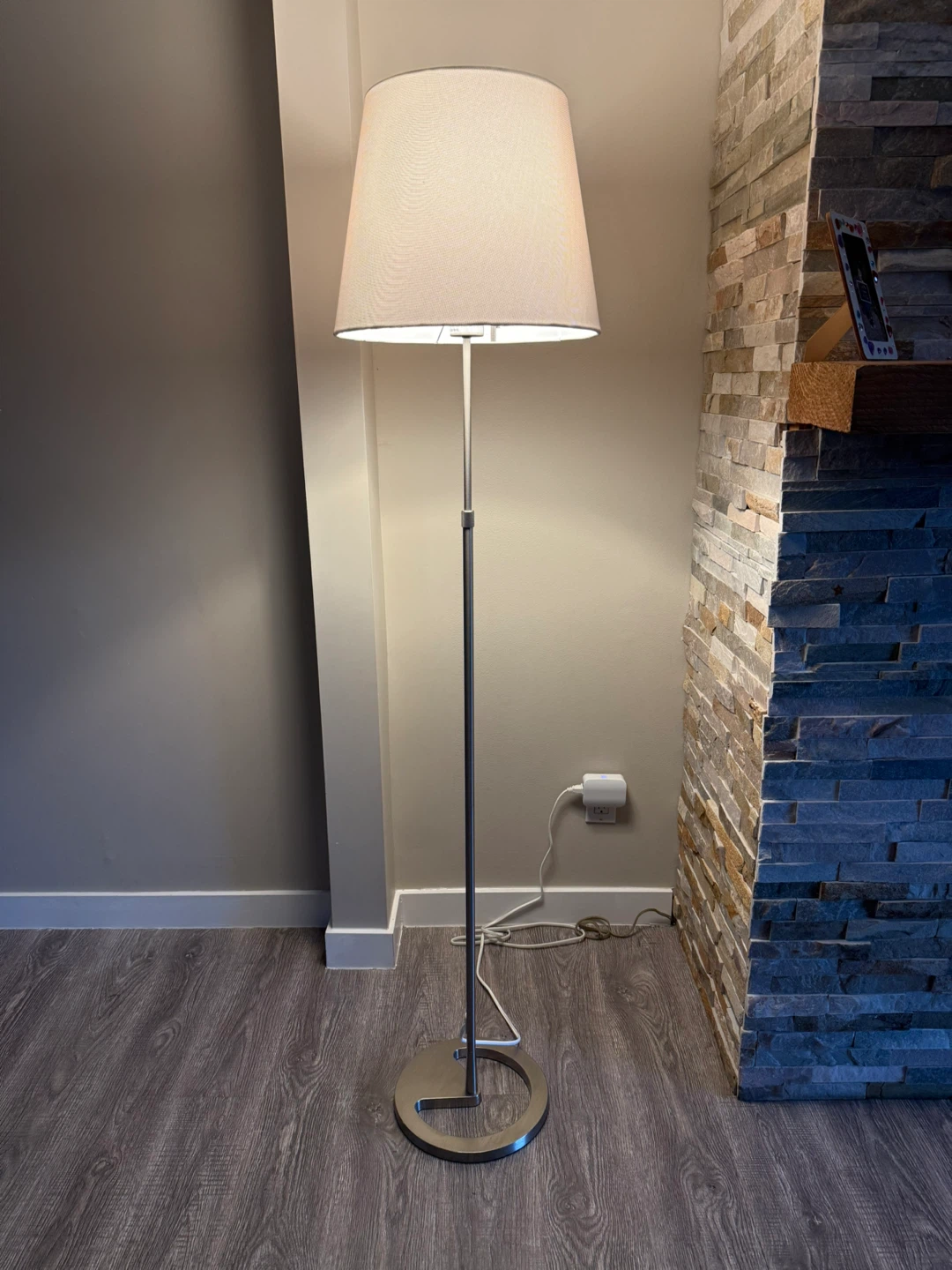 Floor Lamp with White Drum Shade