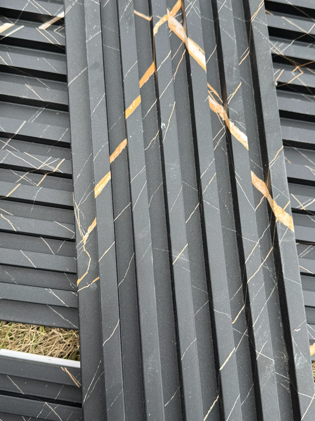 Black Faux Marble Panel Sections