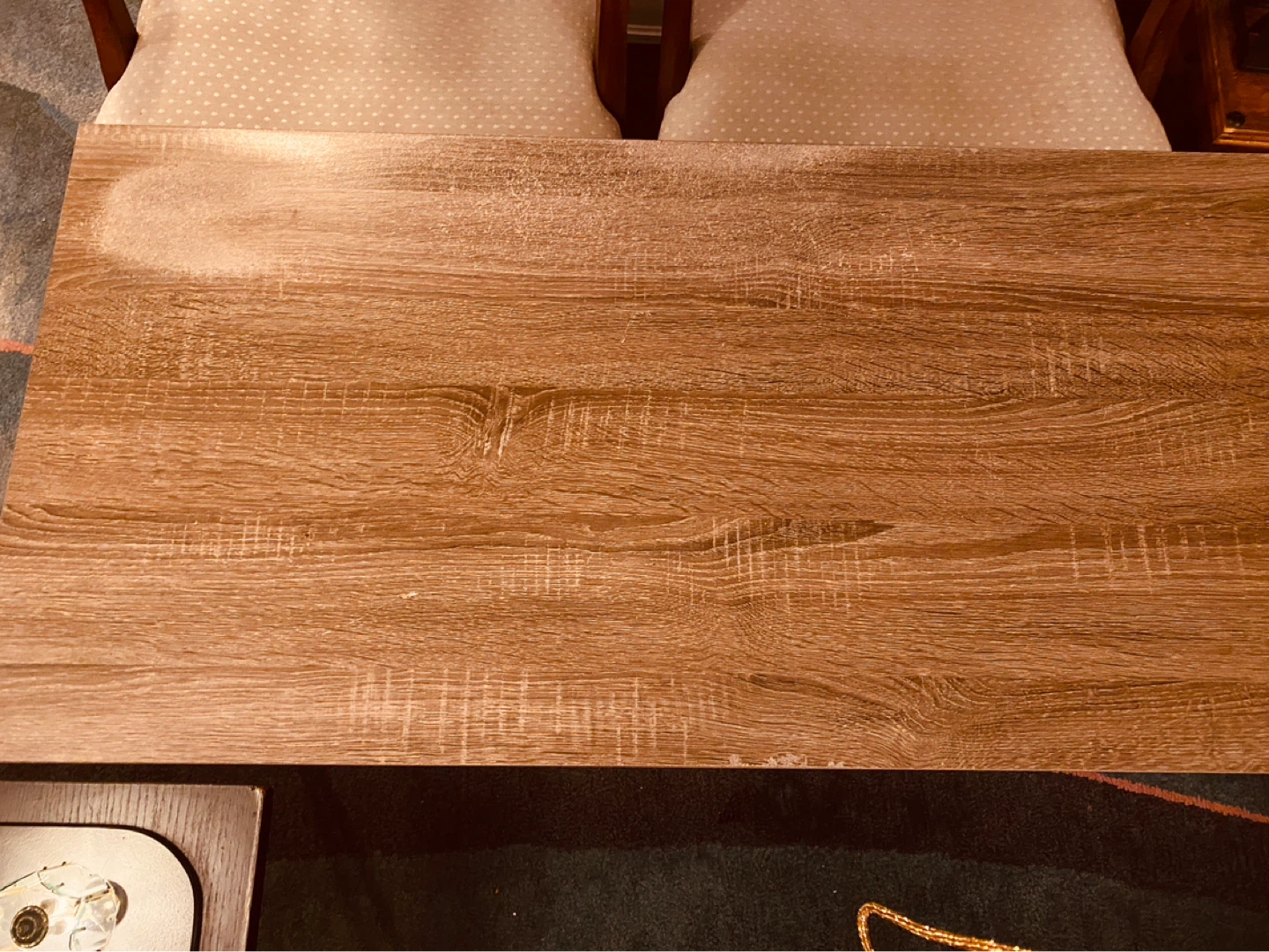 Wood Grain Table with Black Hairpin Legs - photo 2