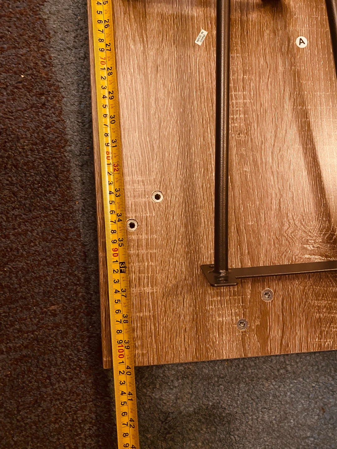 Wood Grain Table with Black Hairpin Legs - photo 5