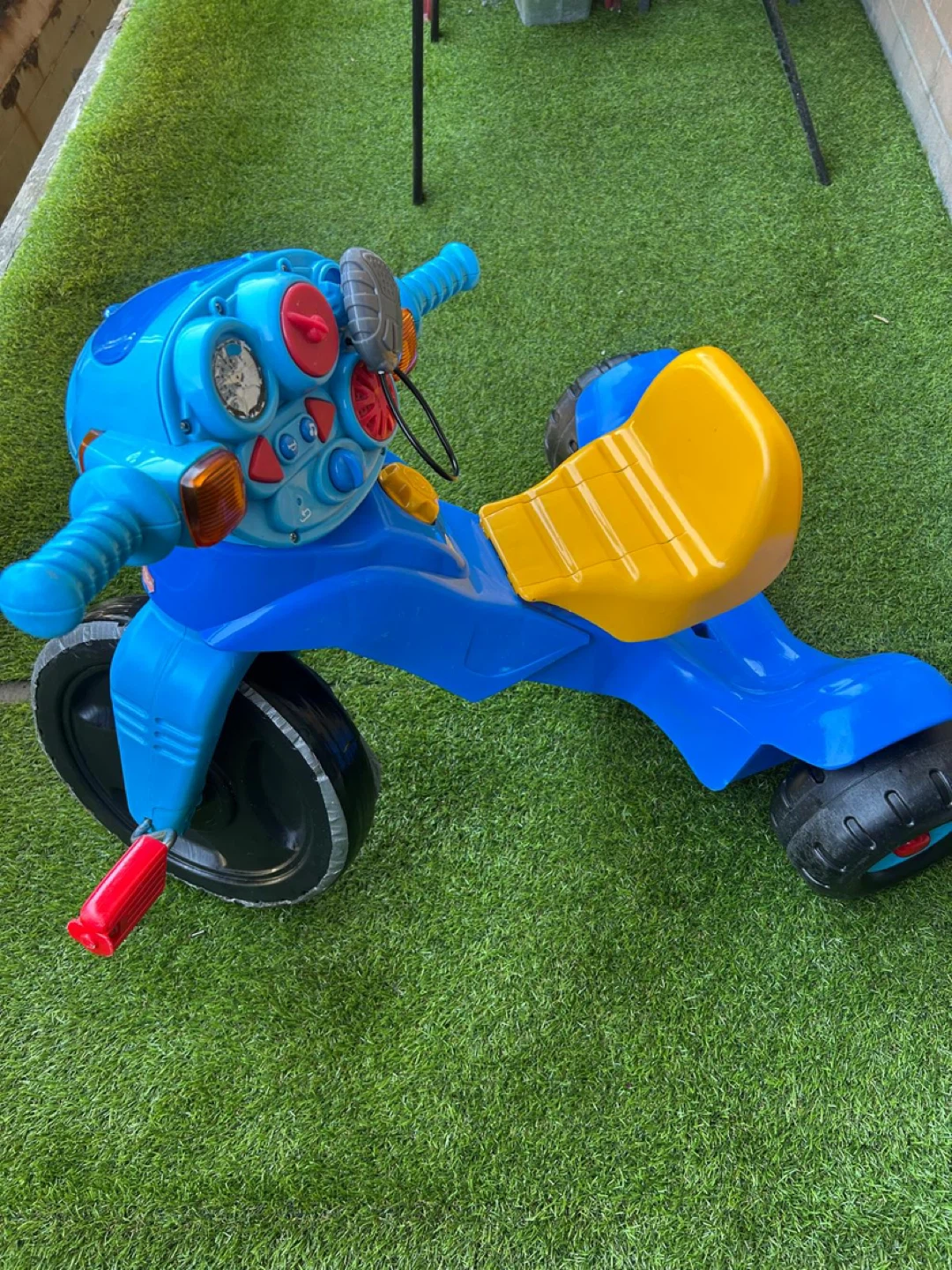 Kids Blue and Yellow Ride-On Tricycle