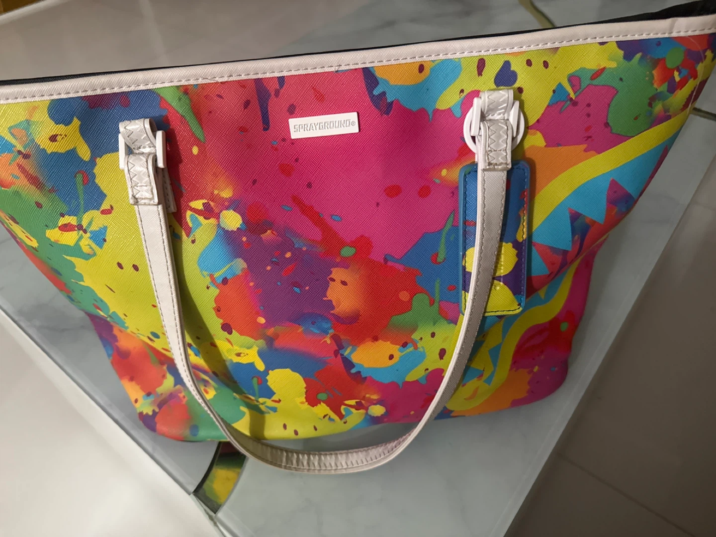 Sprayground Tote Bag - Colorful Splatter Design