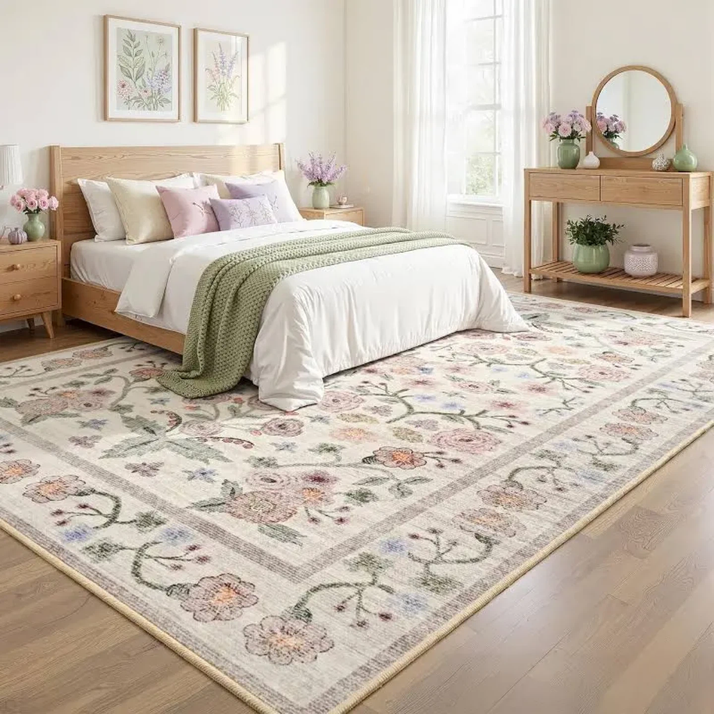 Floral Area Rug 6x9 - photo 3