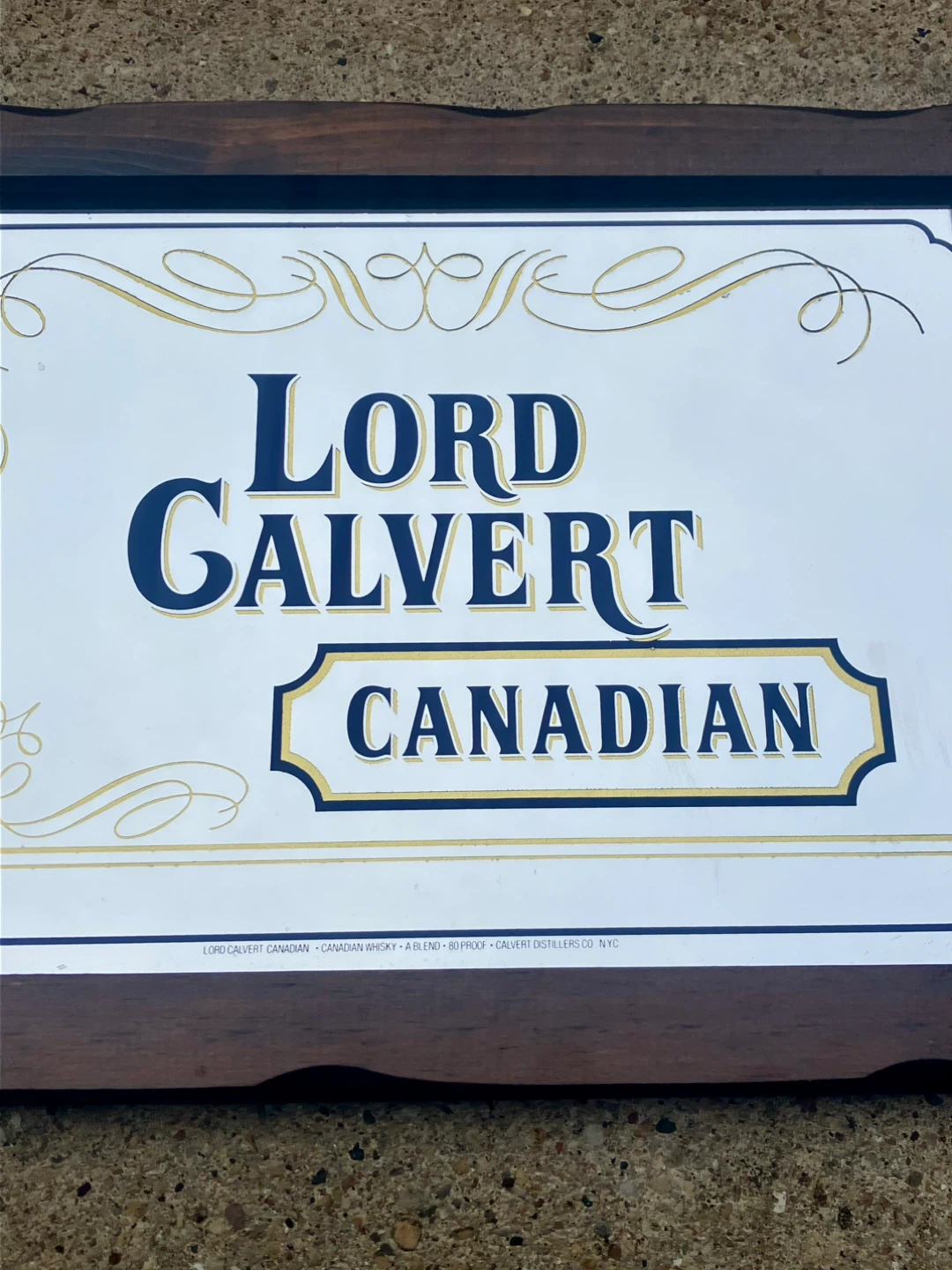 Vintage Lord Calvert Bar Mirror 14” x 20” - New In Box - photo 3