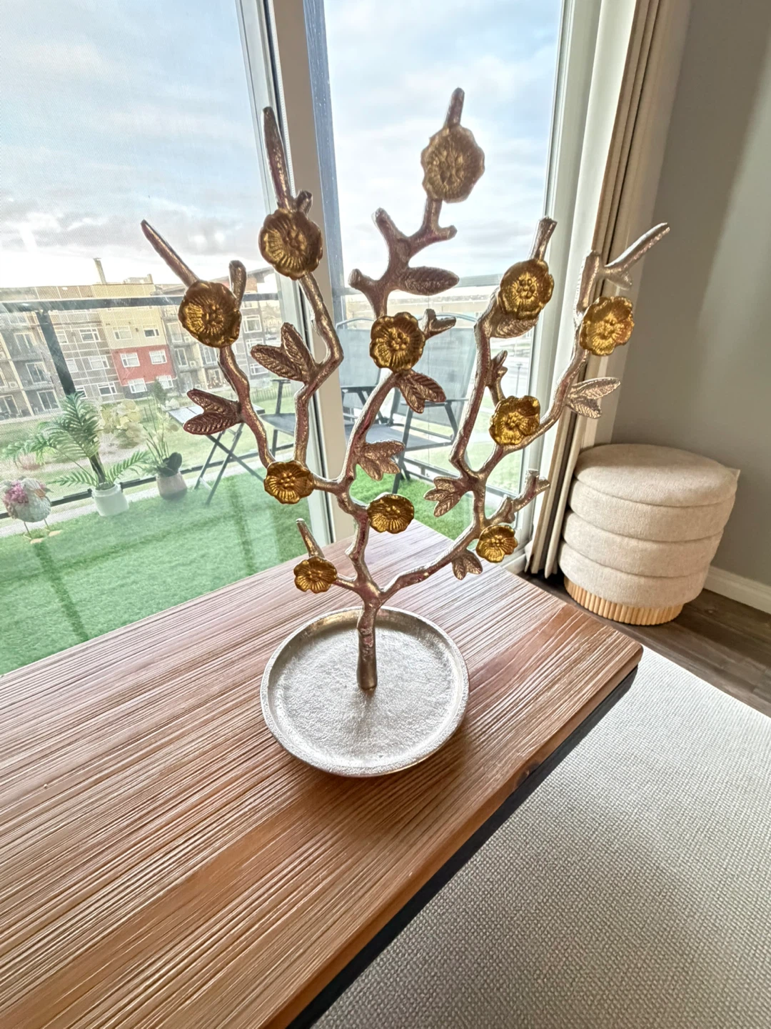 Silver and Gold Floral Accent Tree for decor