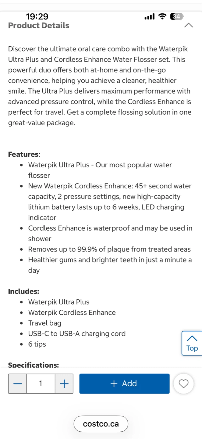 Waterpik Flosser Set w/ Portable Unit & Tips - photo 4