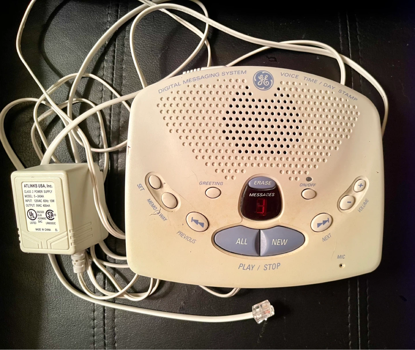 GE Digital Messaging System Voice Time/Day Stamp