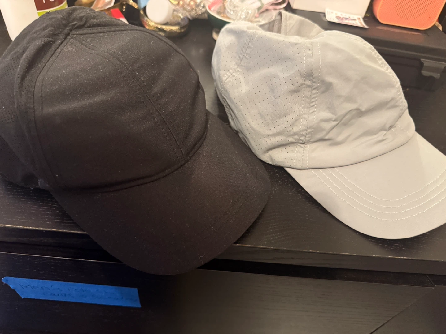 Gray and black Perforated Baseball Cap