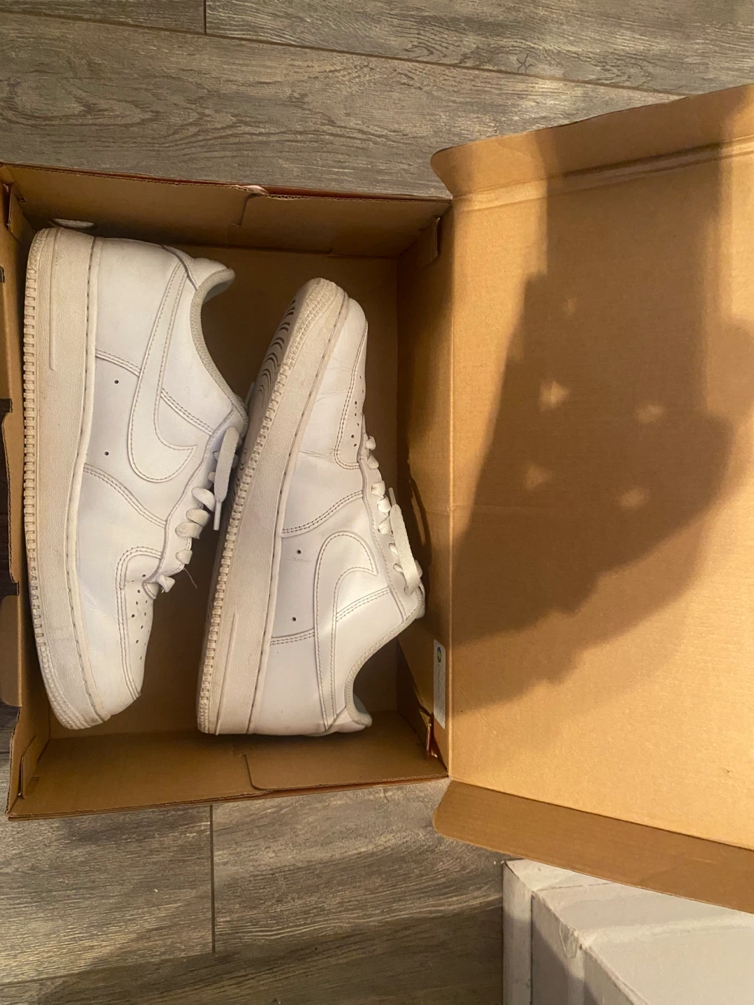 Nike Air Force 1 White Leather Sneakers
