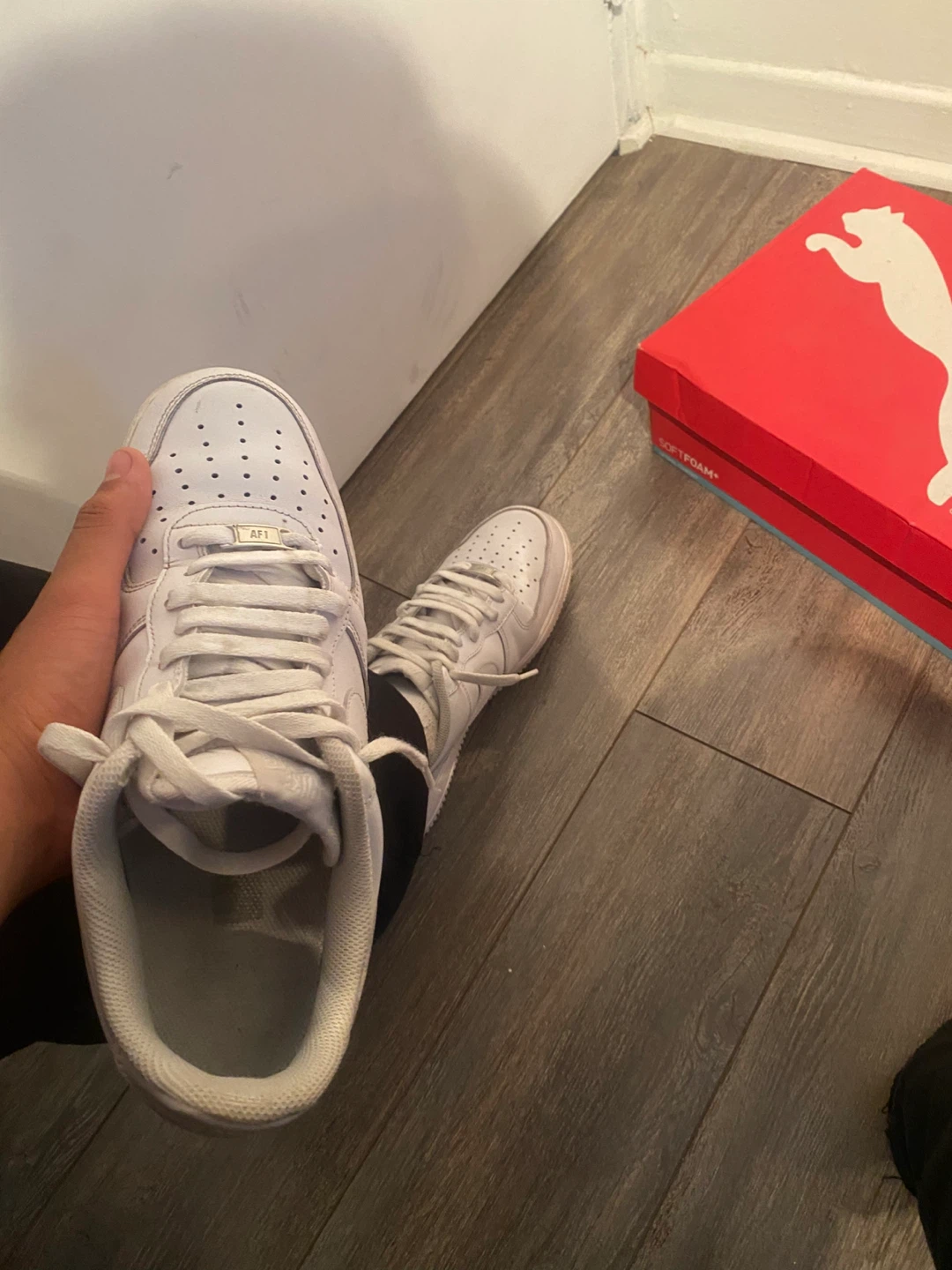 Nike Air Force 1 White Leather Sneakers - photo 2