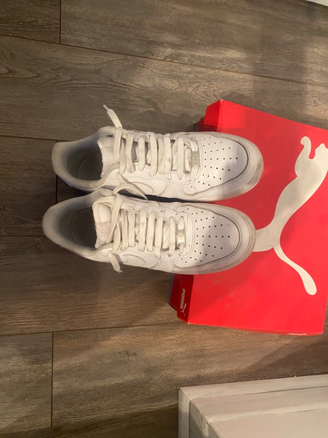 Nike Air Force 1 White Leather Sneakers - photo 5