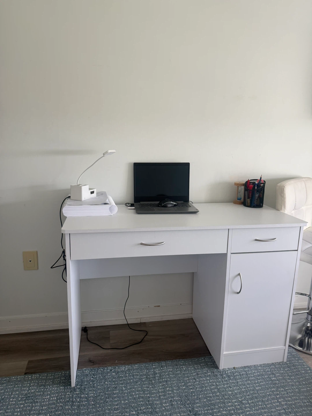 White Desk with Drawers