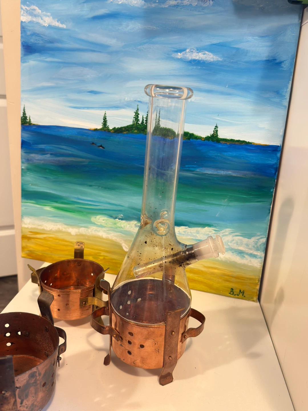 Glass Bong with Copper Stands - photo 3